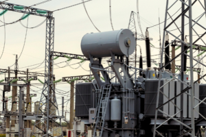 Na zdjęciu widać fragment zakładu elektroenergetycznego